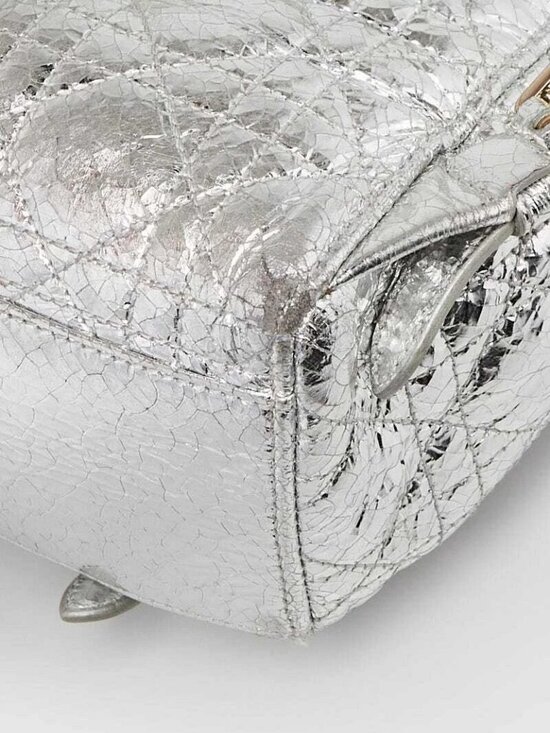 Christian Dior Silver Cannage Quilted Leather Stardust Small Backpack Bag main image 8